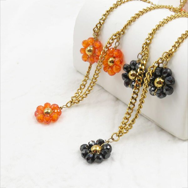 Bohemian Zircon Flowers Charm Necklace - Image 2