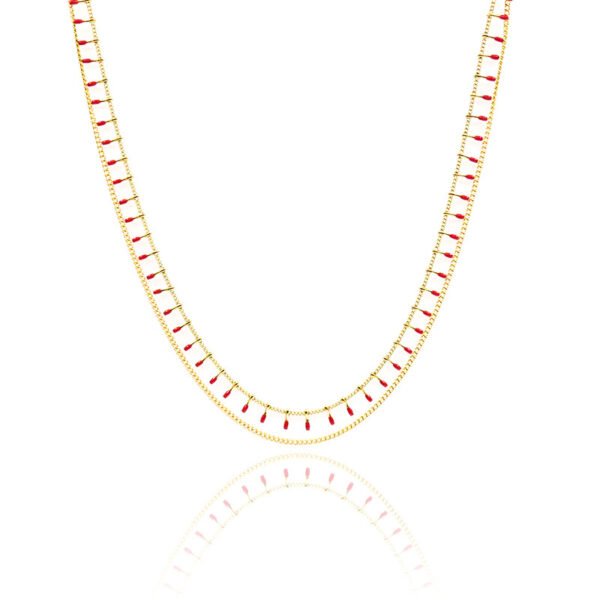 Gold Cuban Chain Epoxy Resin Layered Necklace