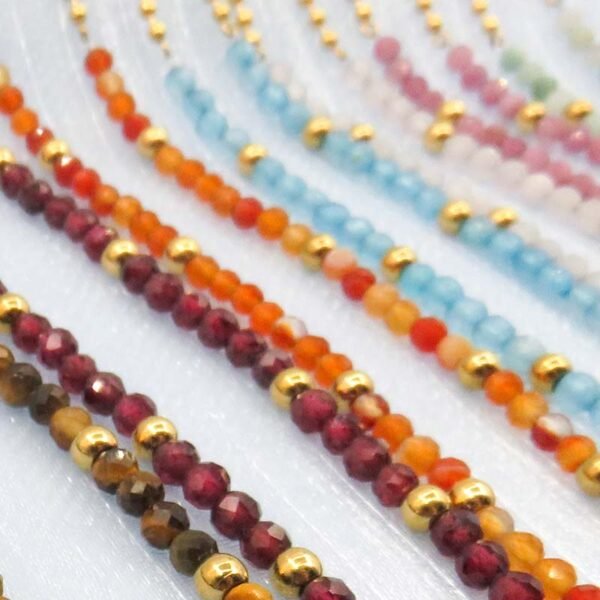 Gold Chain Lapis Lazuli Gemstone Beaded Necklace - Image 4