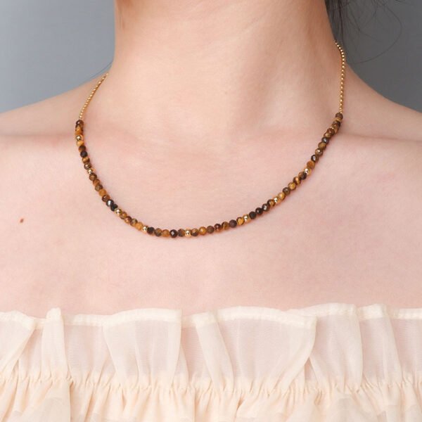 Gold Chain Lapis Lazuli Gemstone Beaded Necklace - Image 3