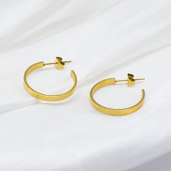 Small Gold Hammered Open Hoop Earrings