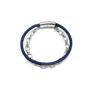 Double Layer Link Chain Woven Leather Bracelets