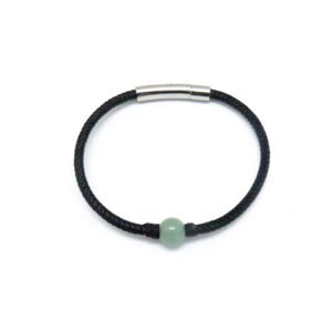 Gemstone Bead Black Leather Rope Bracelets