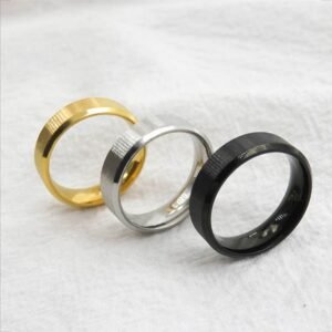Matte Brushed Plain Band Mens Rings