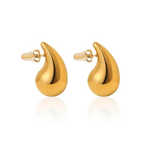 Chunky Gold Teardrop Earrings for Women