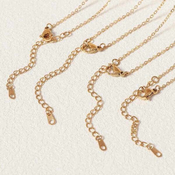 Engravable Letter Double Circle Pendant Necklace - Image 4