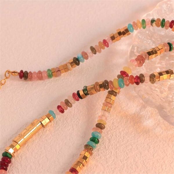 Handmade Boho Beaded Choker Necklace - Image 4