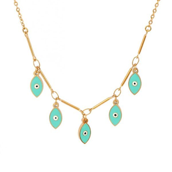 Epoxy Blue Evil Eye Necklace