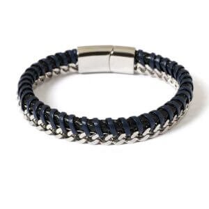 Handwoven Braided Link Chain Leather Bracelet