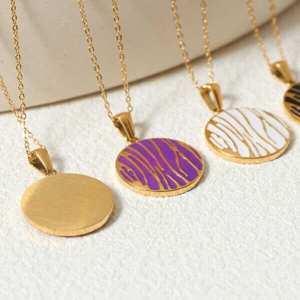 Personalized Epoxy Coin Pendant Necklace - Image 3
