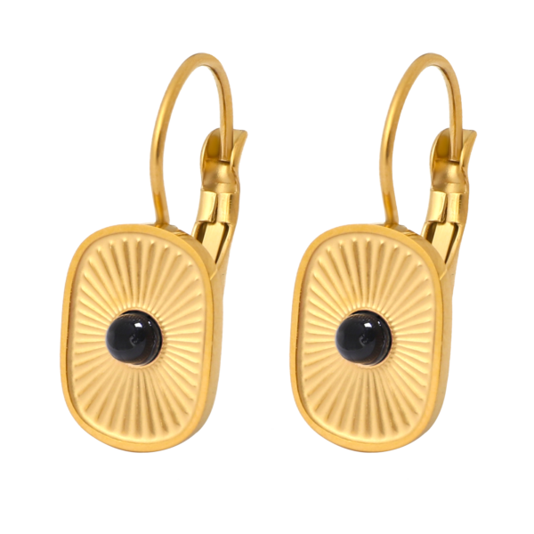 Elegant Gold Sunburst Earrings with Customizable Stone Options