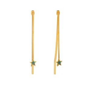 Stunning Skinny Gold Tassel Earrings with Whimsical Abalone Shell Accents