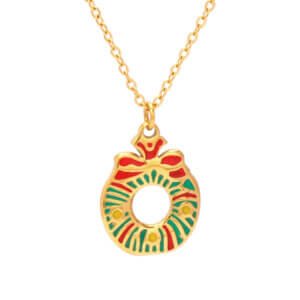 Charming Christmas Jewelry Necklace with Enamel Holiday Pendants
