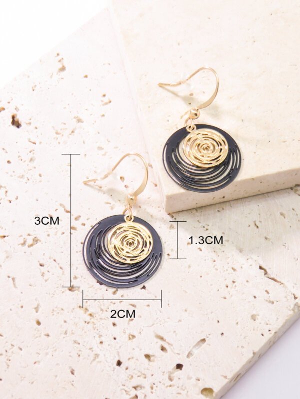 Bold and Elegant Black and Gold Swirl Drop Earrings for a Statement Look