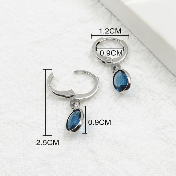 Copper Hoop Oval Navy Blue Crystal Earrings for Timeless Elegance