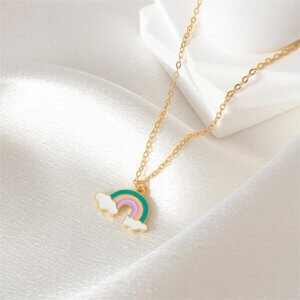 Justop Fashion Jewelry | The Popularity and Versatility of Enamel Jewelry in the Fashion Market Vibrant Enamel Rainbow Necklace Collection in 18K Gold Plated Copper