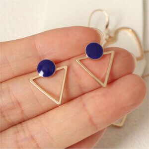 Justop Fashion Jewelry | The Popularity and Versatility of Enamel Jewelry in the Fashion Market Modern Gold Geometric Statement Earrings with Trendy Designs