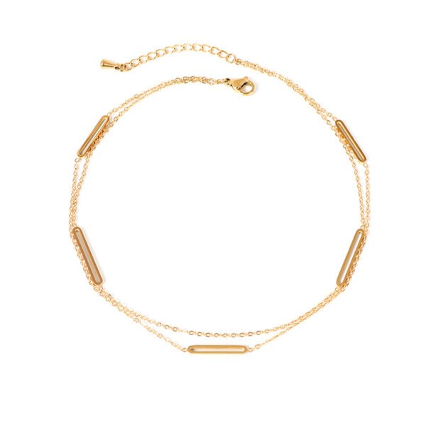 Timeless Stainless Steel Gold Anklet with Double Layer Design