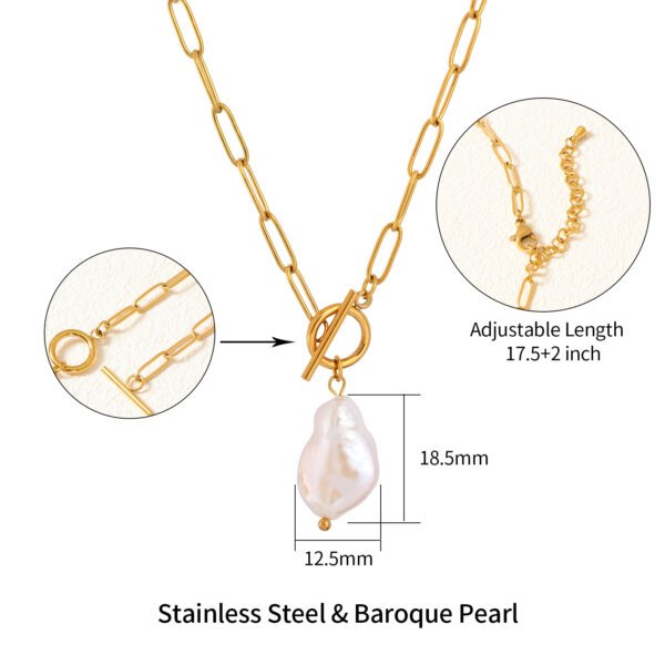Luxury 18K Gold Plated Necklace with Irregular Baroque Pearl