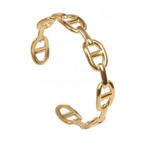 Trendy 18K Gold Plated Stainless Steel Bangle Bracelet