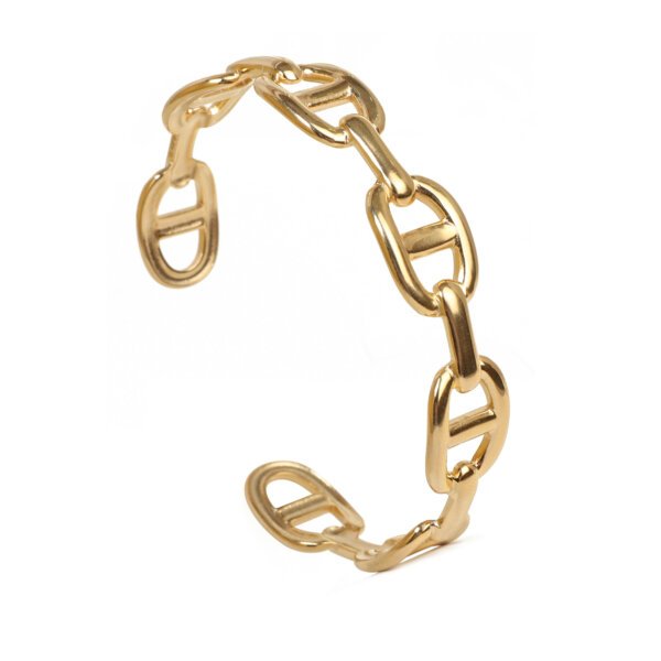 Trendy 18K Gold Plated Stainless Steel Bangle Bracelet