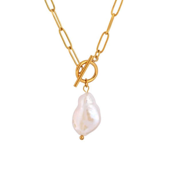 Luxury 18K Gold Plated Necklace with Irregular Baroque Pearl