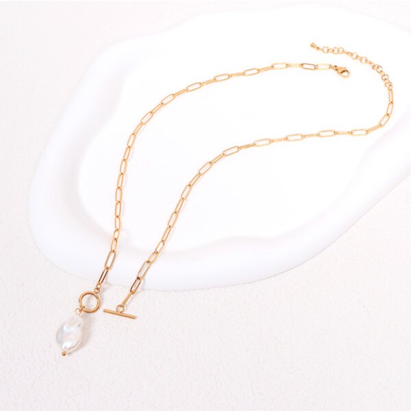 Luxury 18K Gold Plated Necklace with Irregular Baroque Pearl