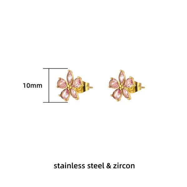 Sparkling 18K Gold Plated Cubic Zirconia Flower Earrings