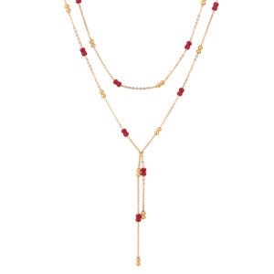 Double Layer 18K Gold Plated Stainless Steel Bead Necklace