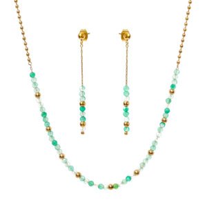 Exquisite 18K Gold Plated Stainless Steel Natural Stone Jewelry Sets