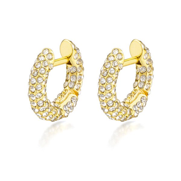 Sparkle Zirconia Huggie Earrings in Gold and Rhodium Plating
