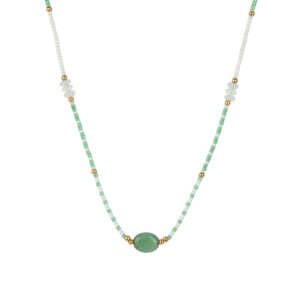Boho Handmade Natural Stone Necklaces with Colorful Beads